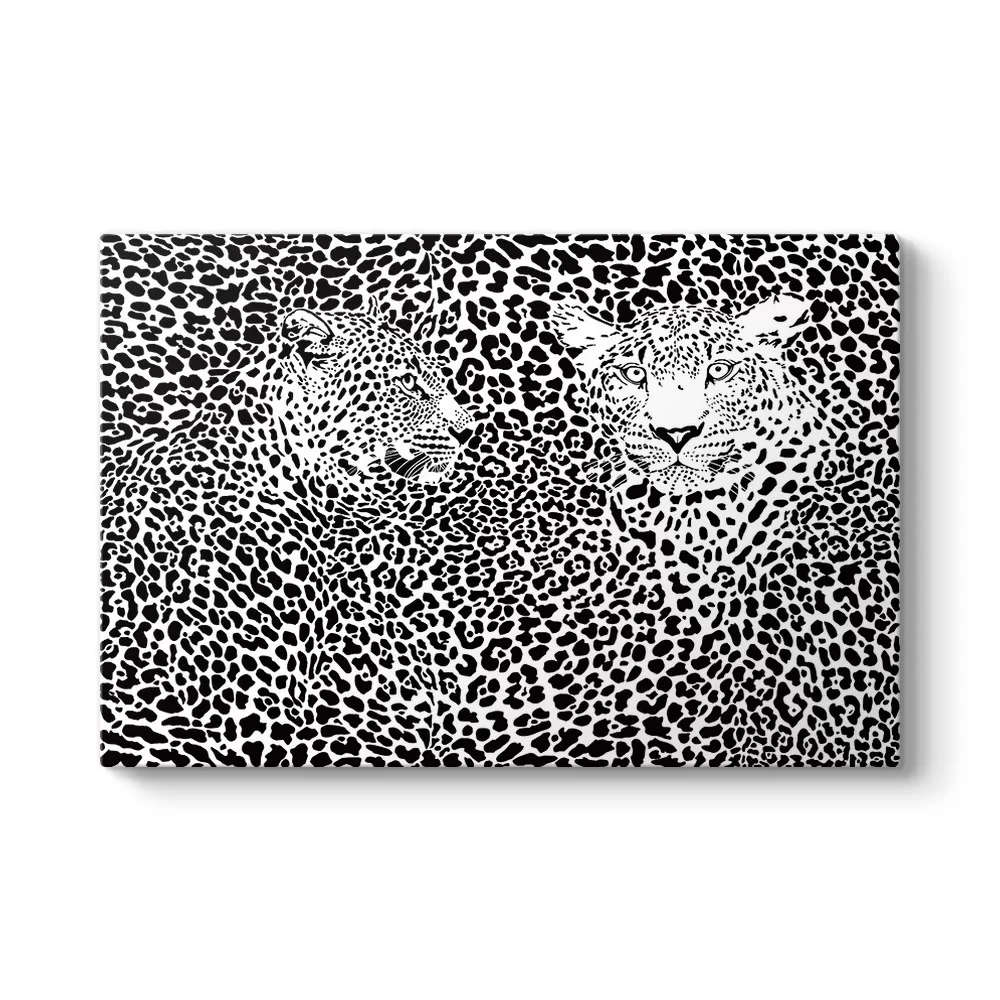Leopar Desen Vektörel Tablo - Model 1